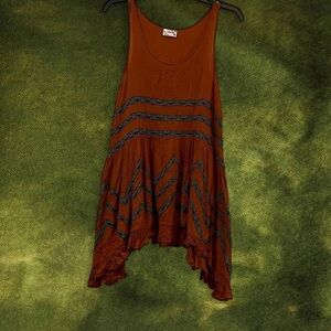 free people rusty orange trapeze dress